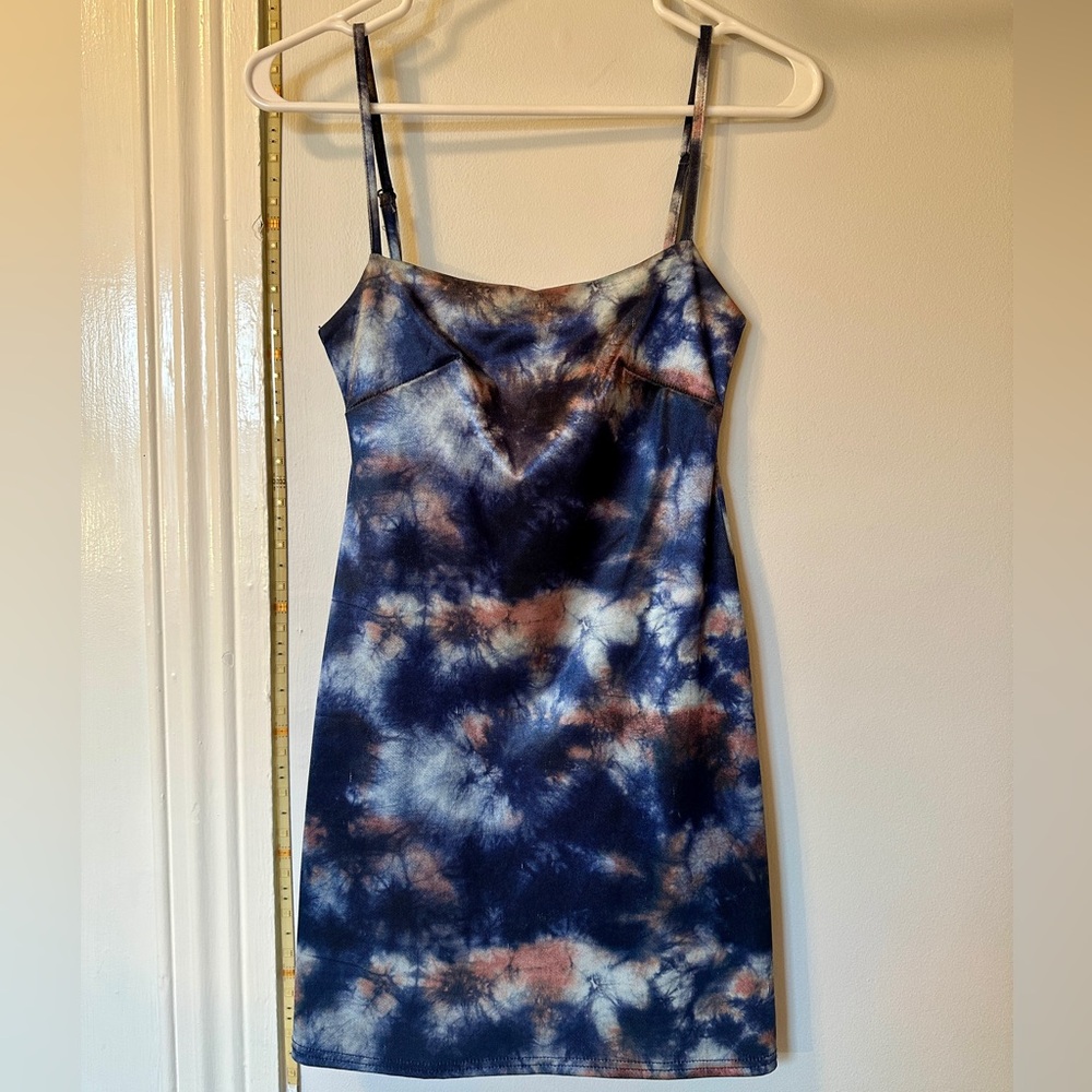 Tie-Dye Spaghetti Strap Mini Dress